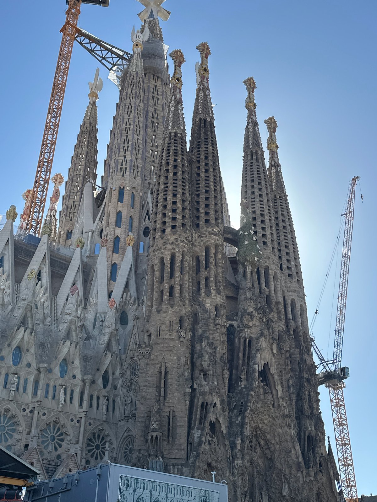 Sagrada Familia construction continues with cranes visible around basilica