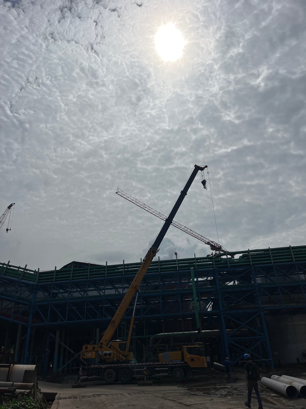 Industrial facility construction documented in Indonesia over 8 minutes