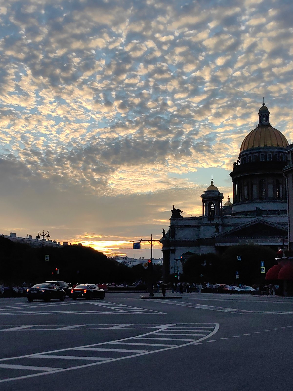 Golden hour around St. Isaac's Cathedral and the Neva River