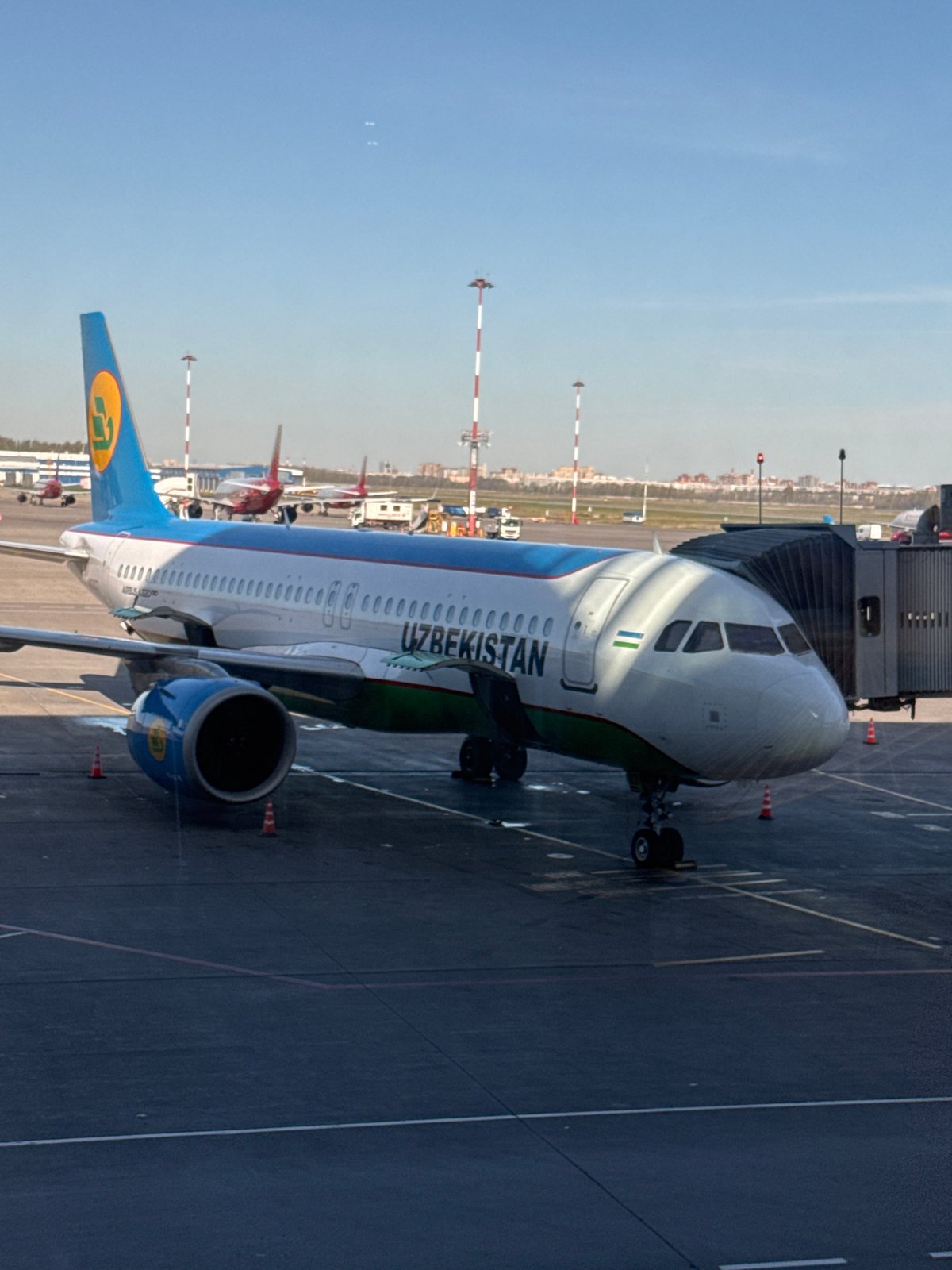 Uzbekistan Airways A320 spotted at Saint Petersburg Pulkovo Airport