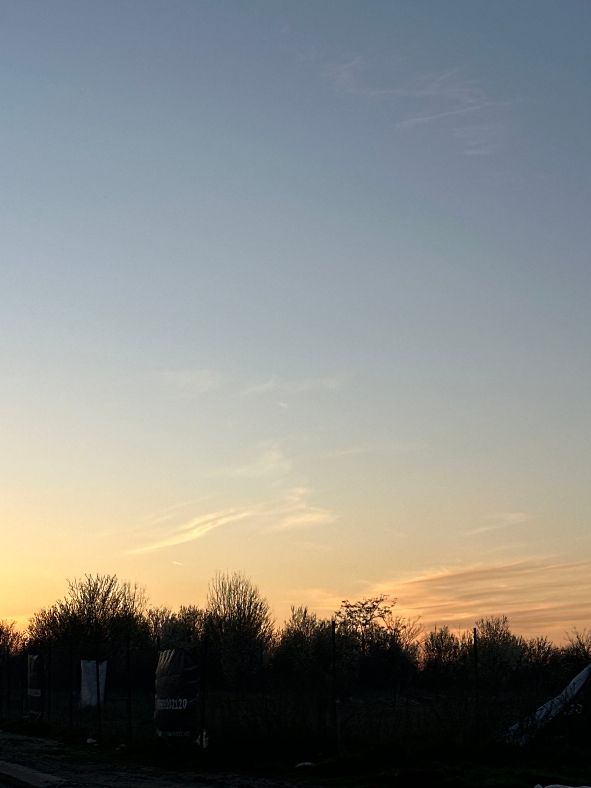 Sunset observed over Sofia landscape with colorful sky transition