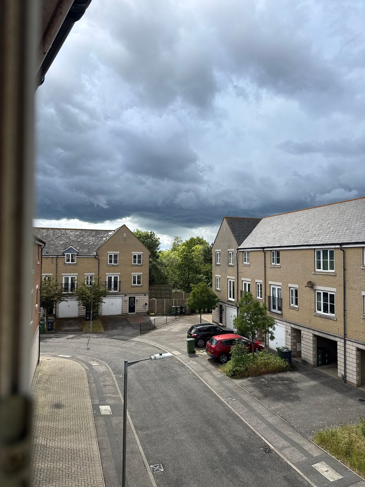 Rainstorm documented from indoors in Great Yarmouth residential area