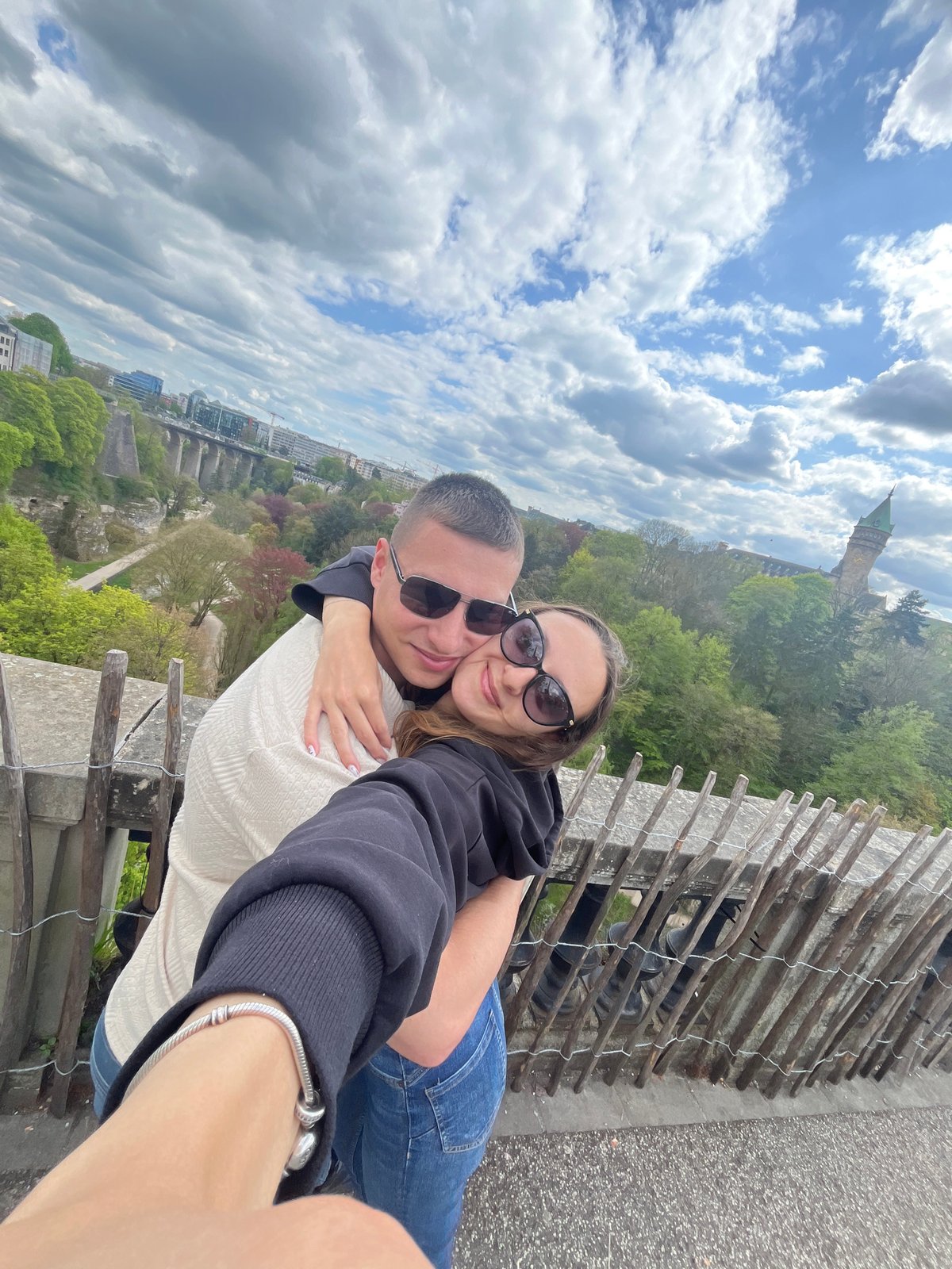 Couple documents romantic afternoon sightseeing tour in Luxembourg City
