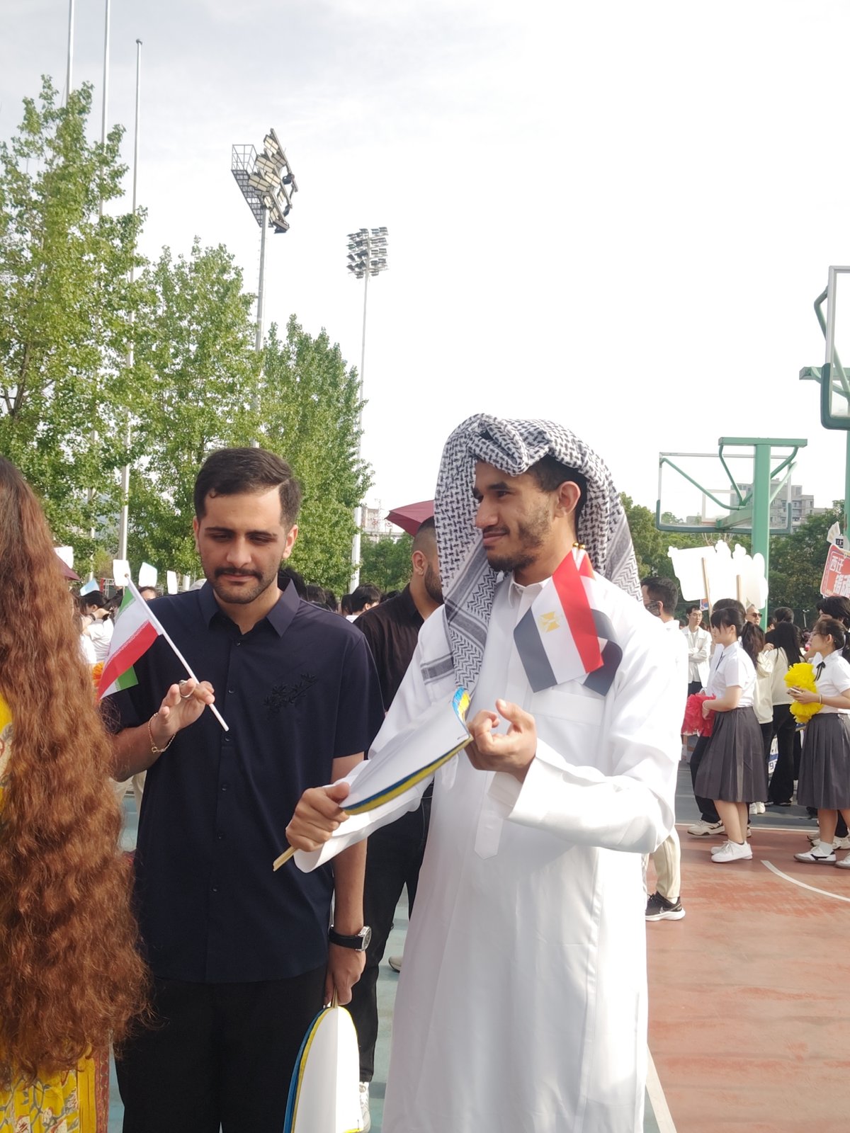 Cultural parade with cheerleaders held at Chongqing sports complex