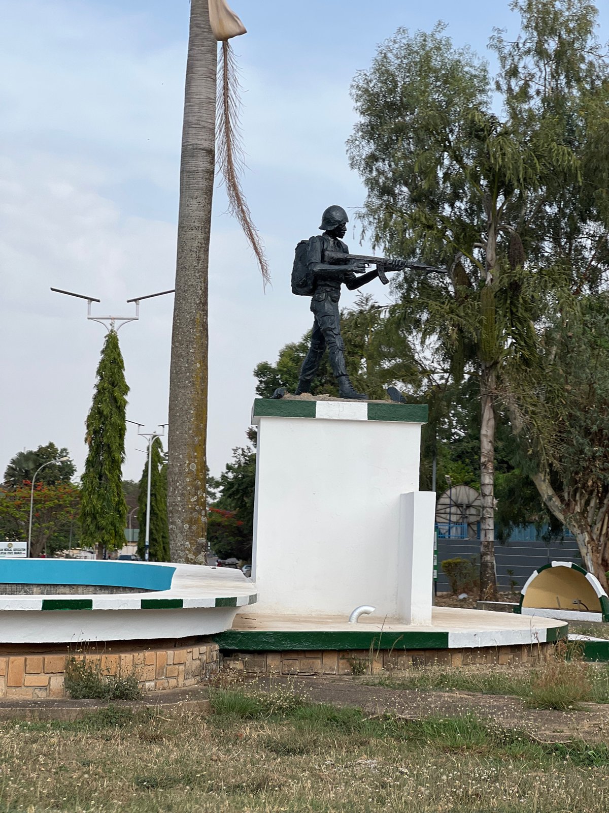 Military memorial statue documented at Jos cantonment
