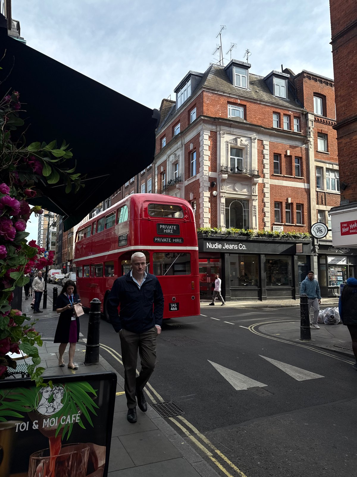 Private hire double-decker bus spotted on London street