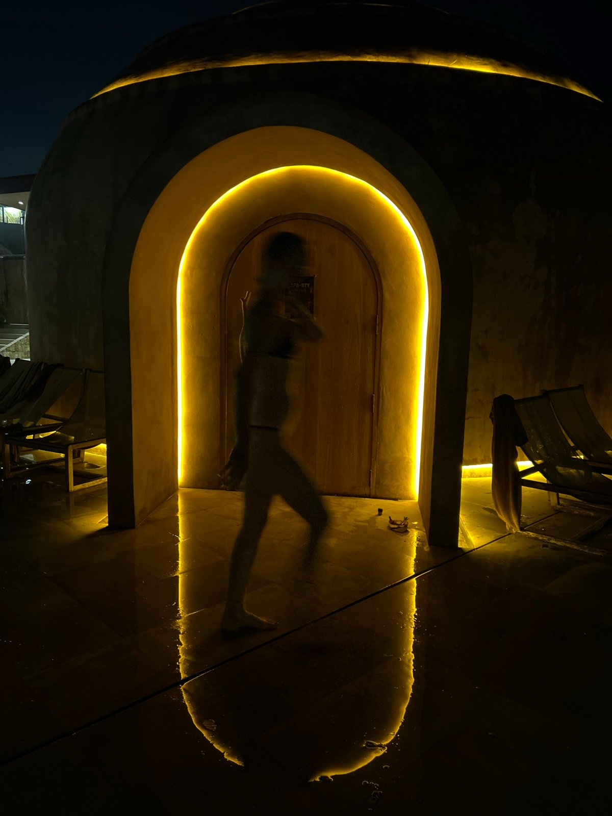Evening spa resort gathering documented in Kediri, Indonesia