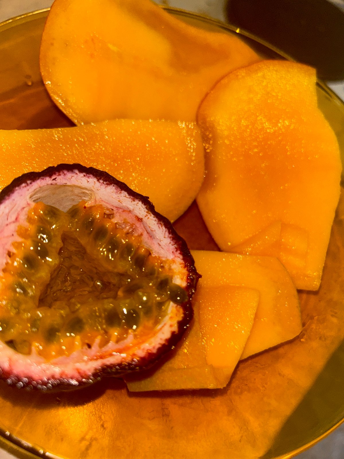 Tropical fruit plating captured in Varna, Bulgaria