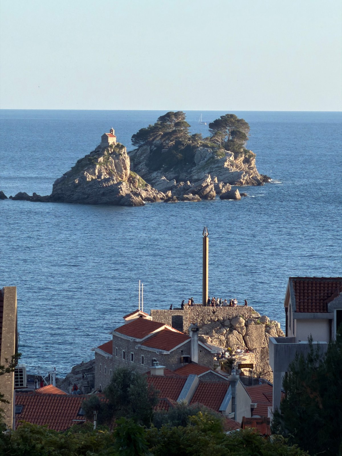 Rocky islands photographed off Montenegro coast