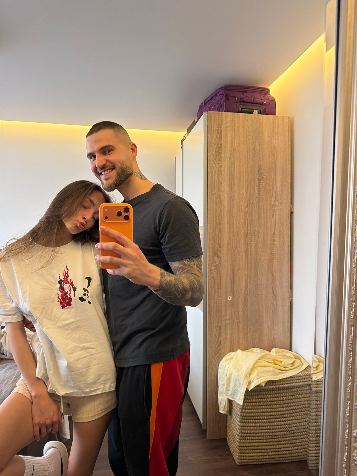 Couple Takes Intimate Selfies in Sofia Bedroom