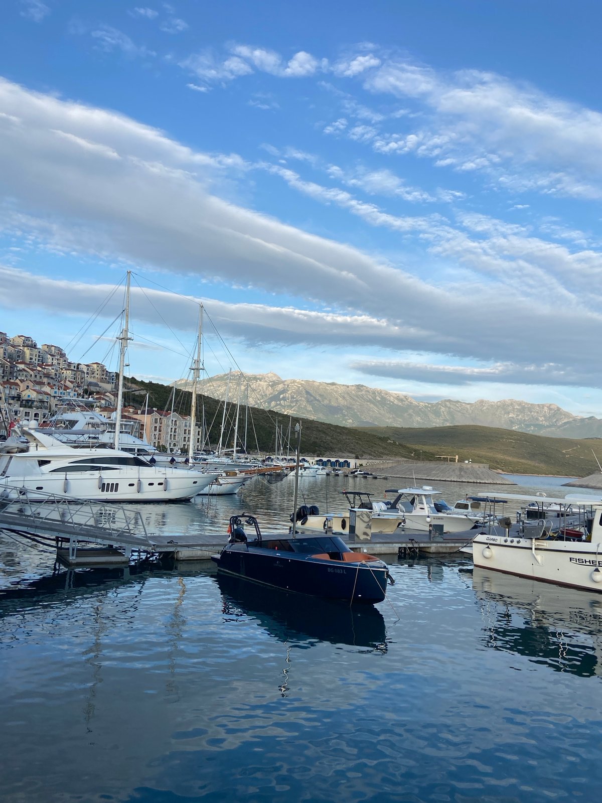 Afternoon marina scenes captured in Radovići, Montenegro