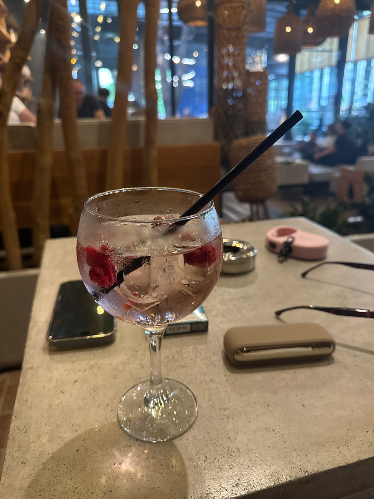 Dog and drinks documented at Burgas cafe afternoon