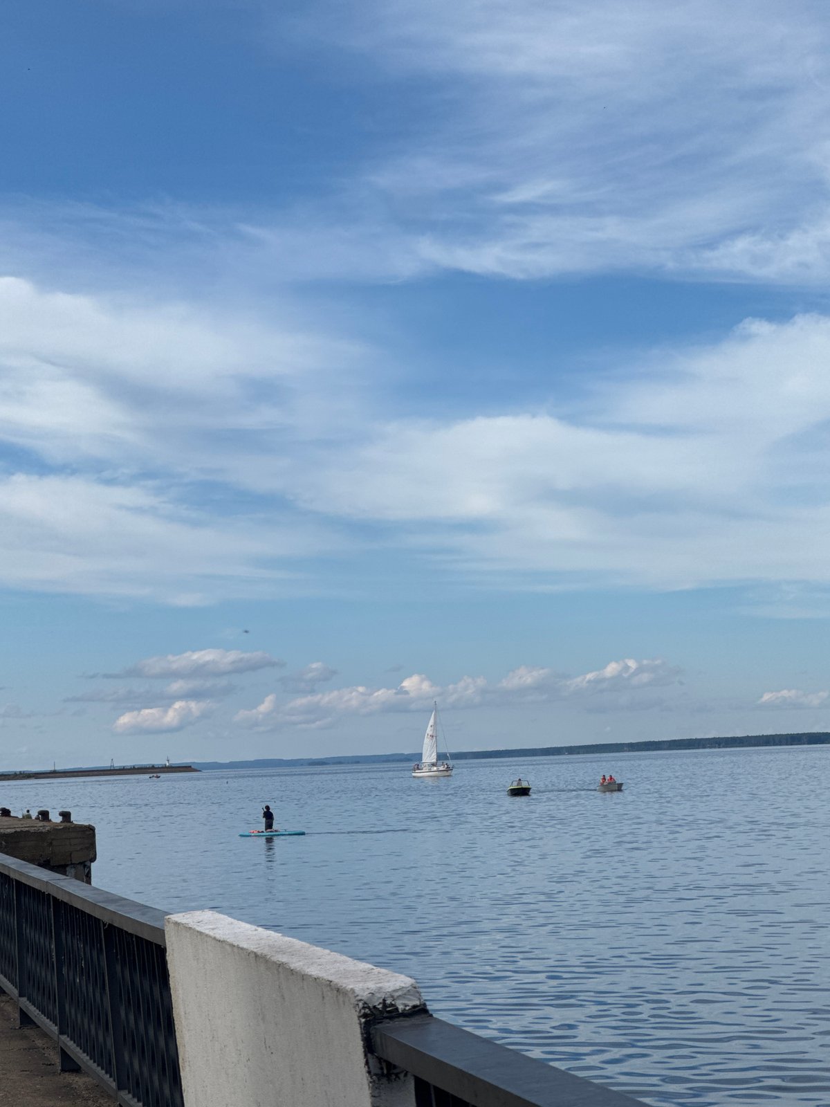 Summer day on the Kama River waterfront in Chaikovsky