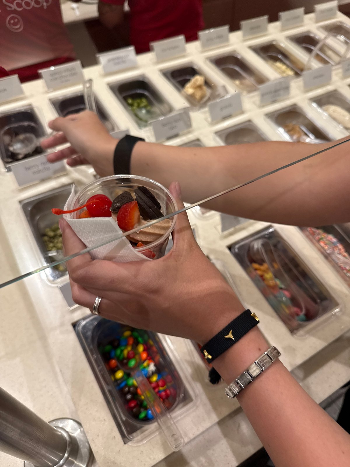 Late night frozen yogurt stop at Mexico City shop