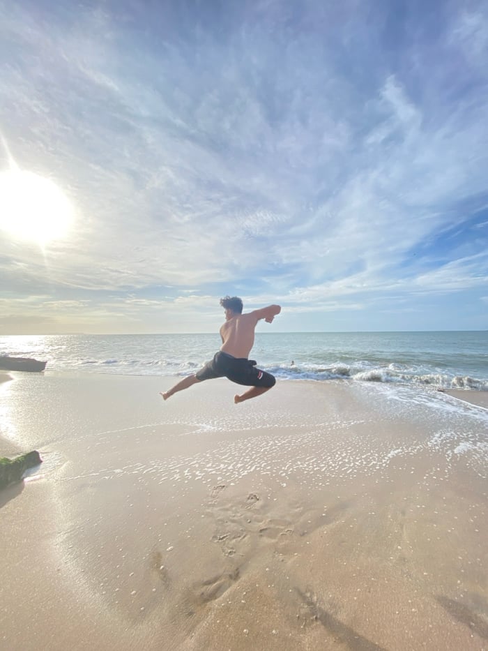 Evening beach life and sunset documented in Juan Griego