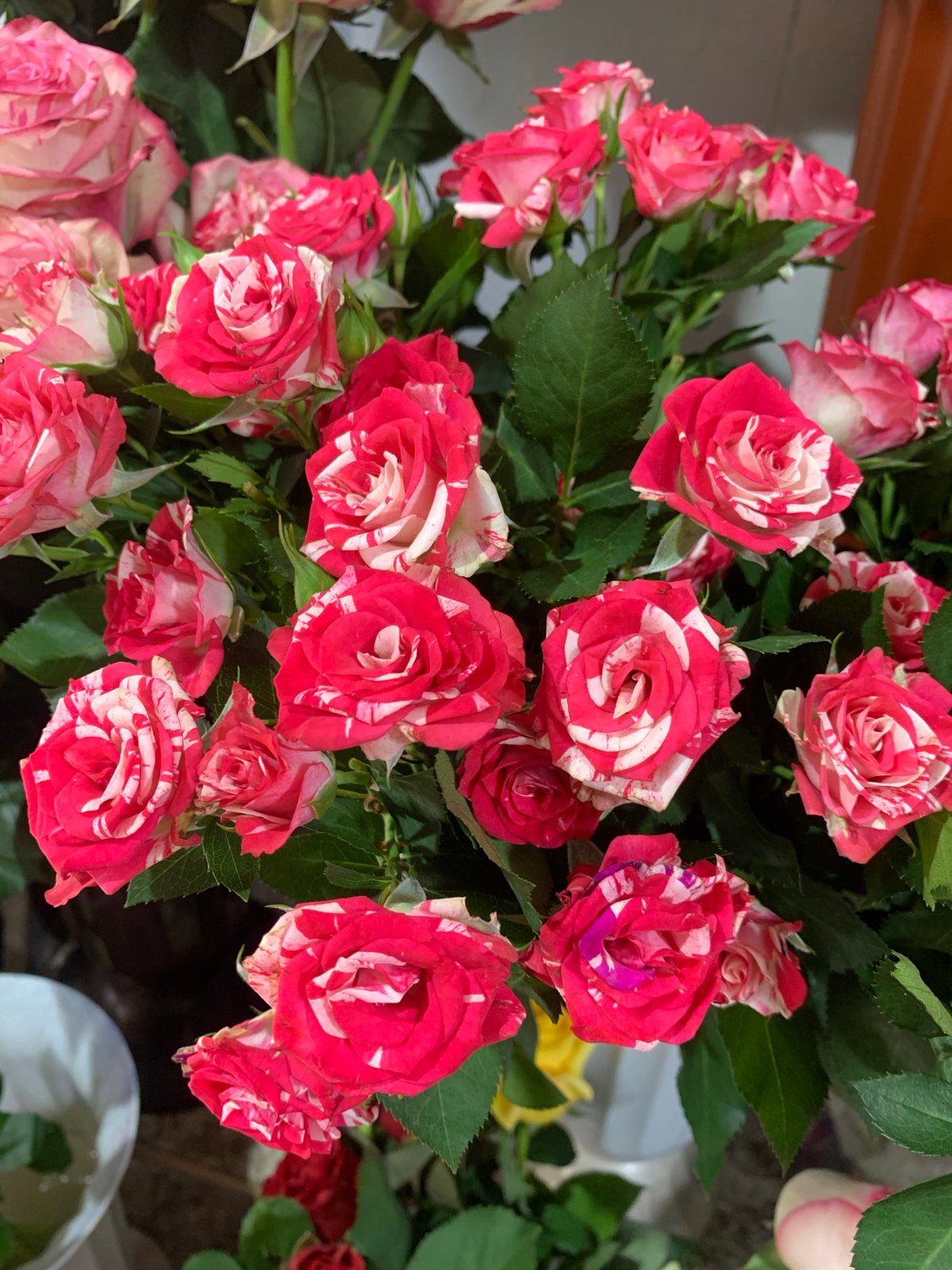 Fresh flower bouquets photographed up close in Sumy