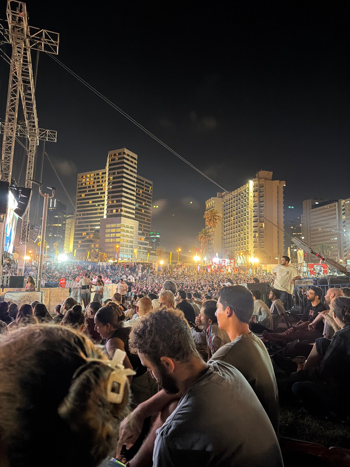 Outdoor football screening and live event night in Tel Aviv