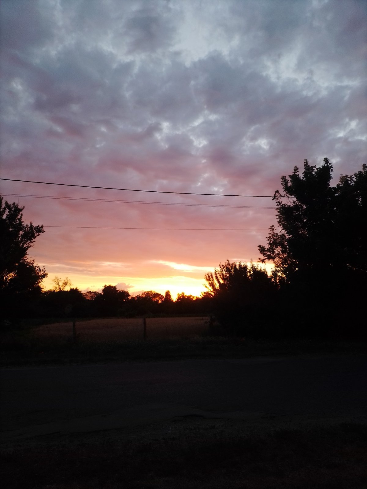 Dusk settles over a quiet backyard in rural Ukraine