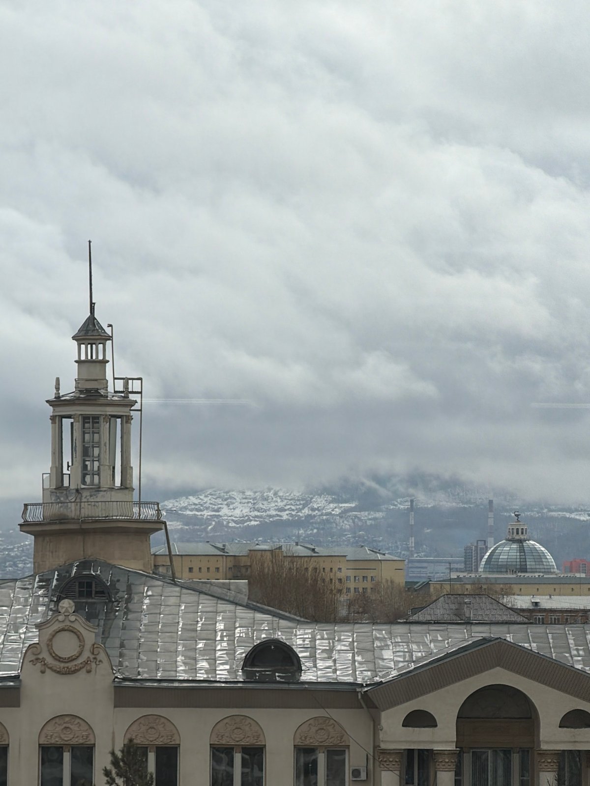 Morning architectural documentation captured in cloudy Krasnoyarsk