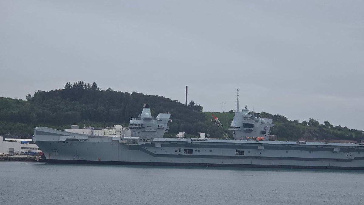 British aircraft carrier HMS Prince of Wales docked in Norway