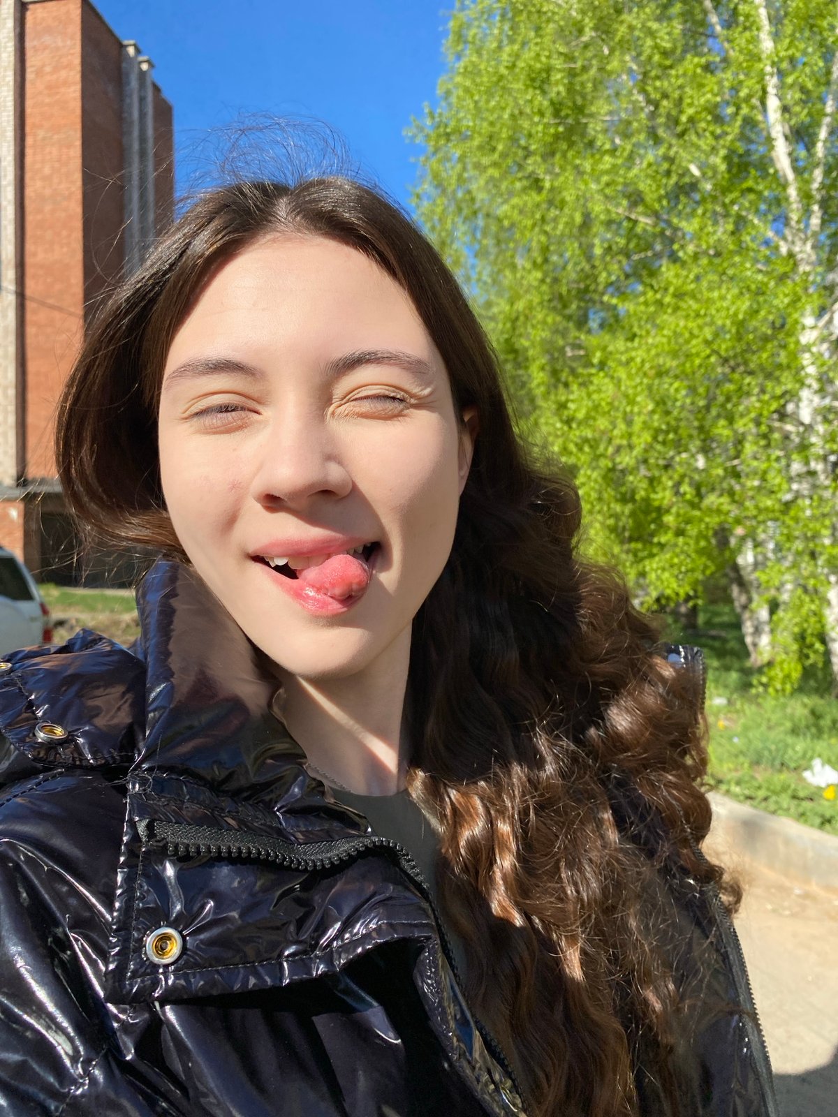 Woman takes early morning selfies around Votkinsk, Russia