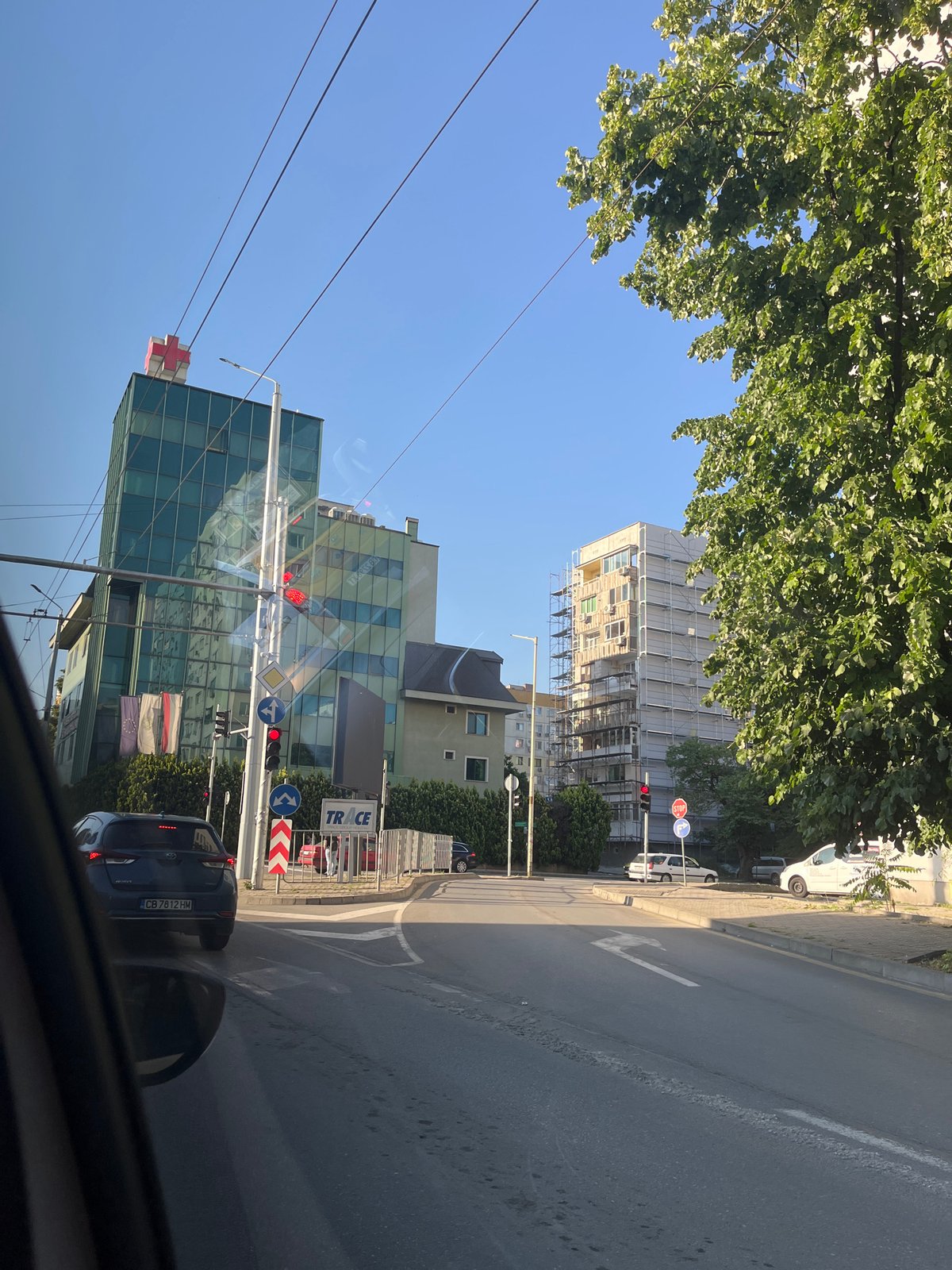 Vehicle journey documents afternoon street scenes in Stara Zagora