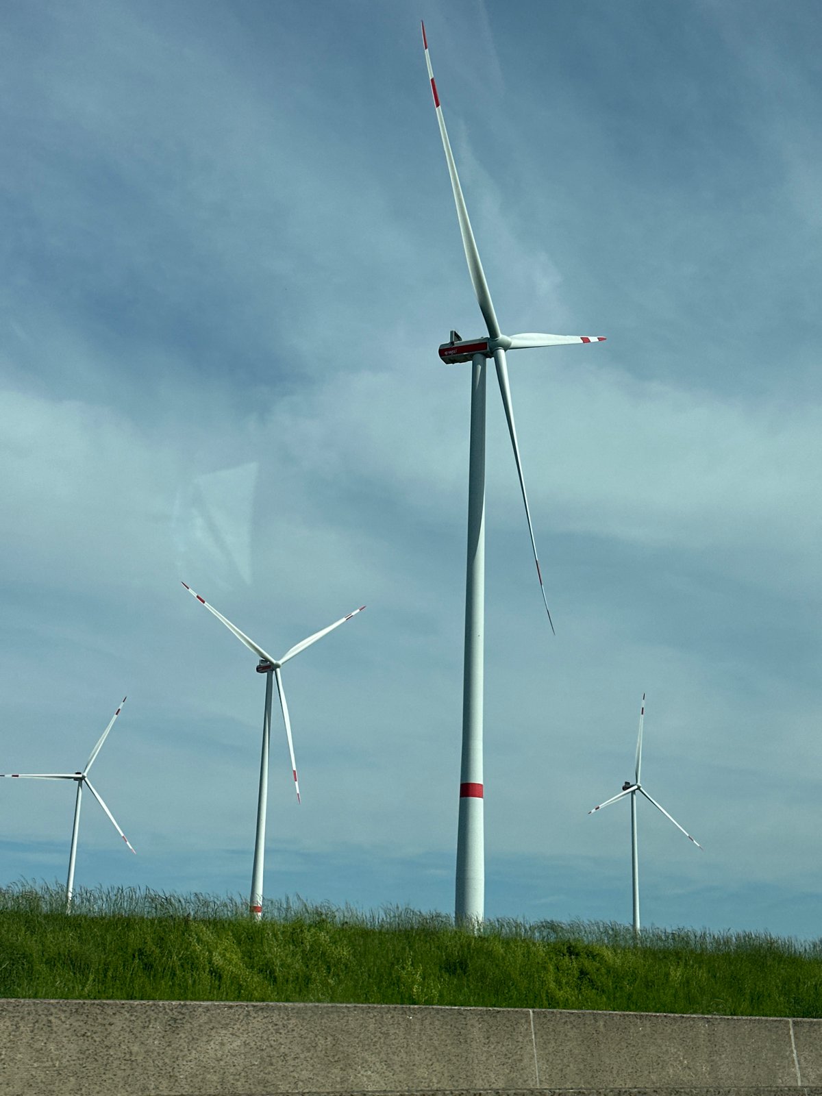 Wind turbines and truck traffic observed in Bockenem, Germany