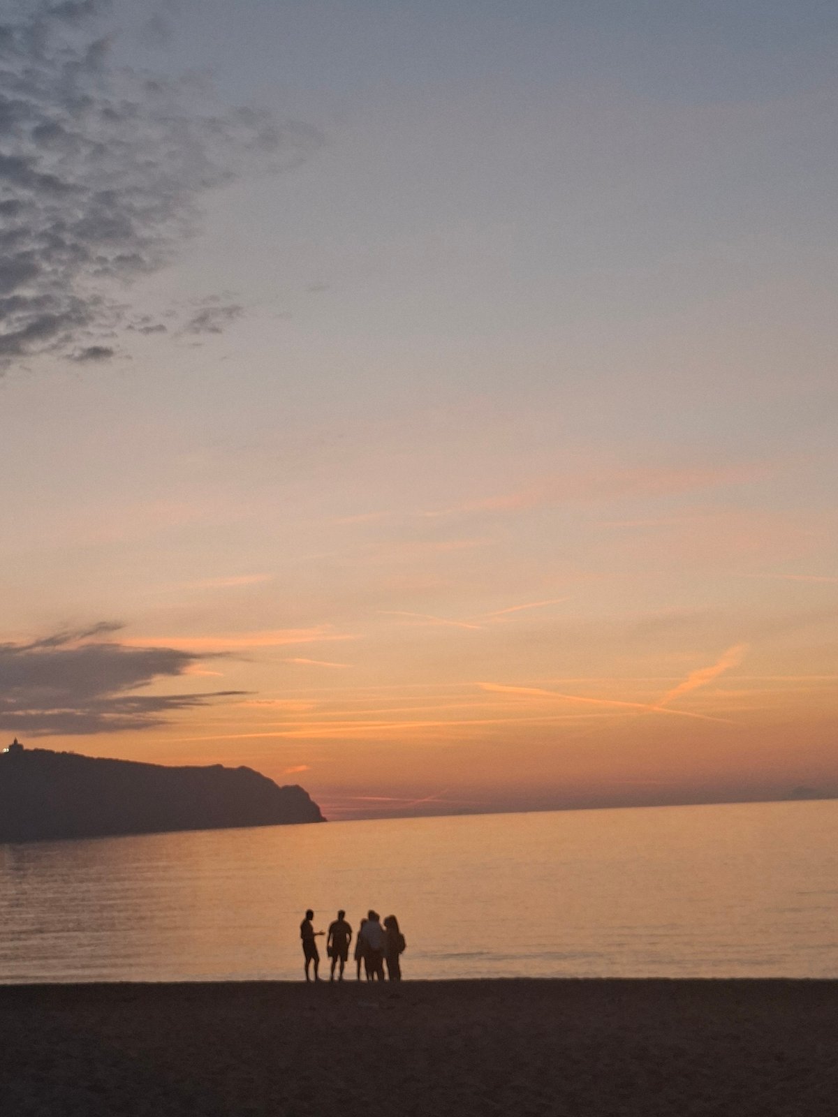 Sunset scene with silhouettes captured by witnesses
