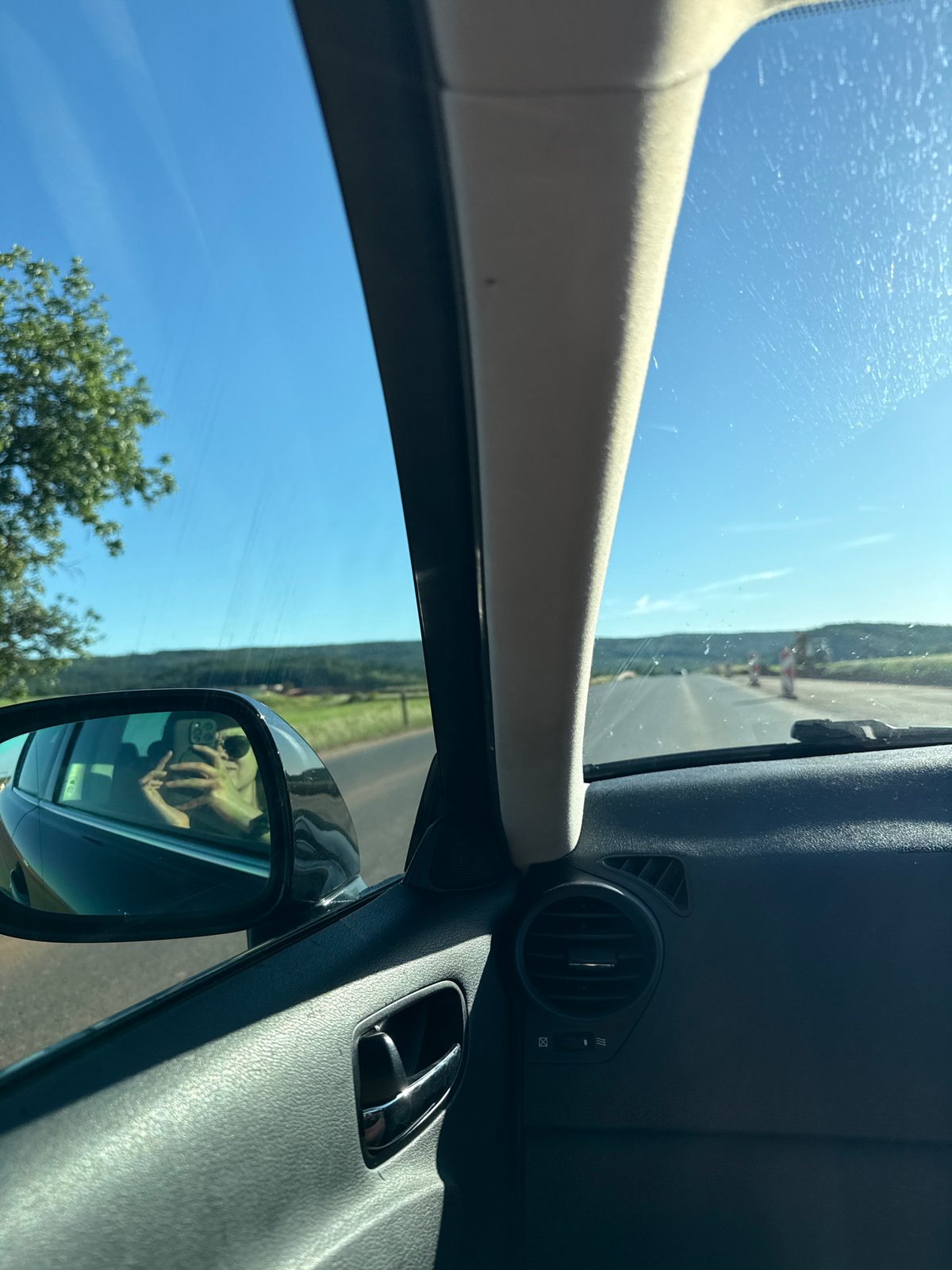 Person photographed inside car in Malměřice, Czechia
