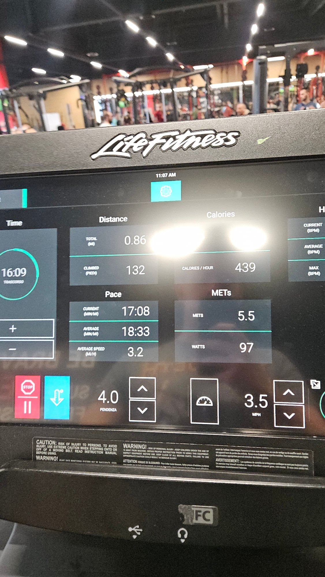 Treadmill workout session captured at busy Plovdiv gym