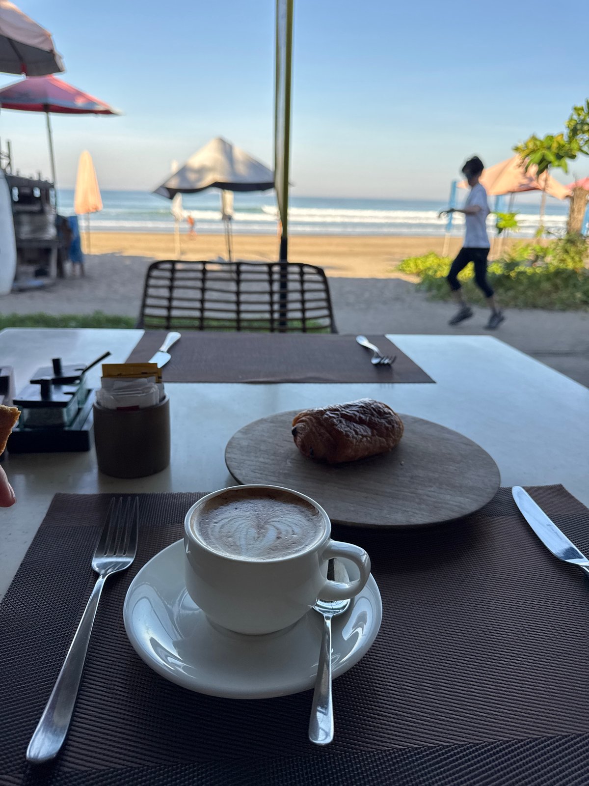 Early morning scenes captured along Kuta Beach, Indonesia