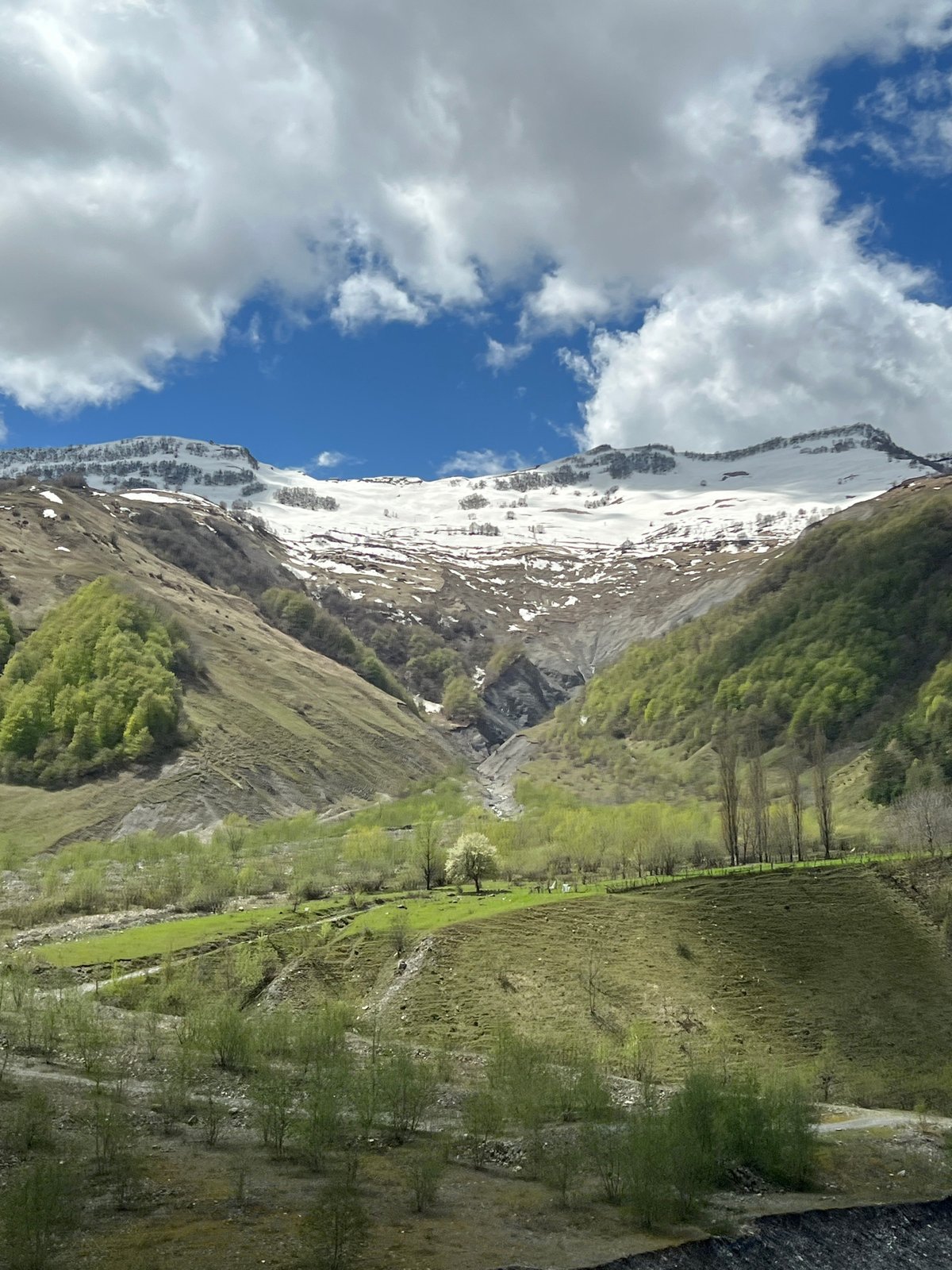 Mountain landscape observed in Zemo Mleta, Georgia