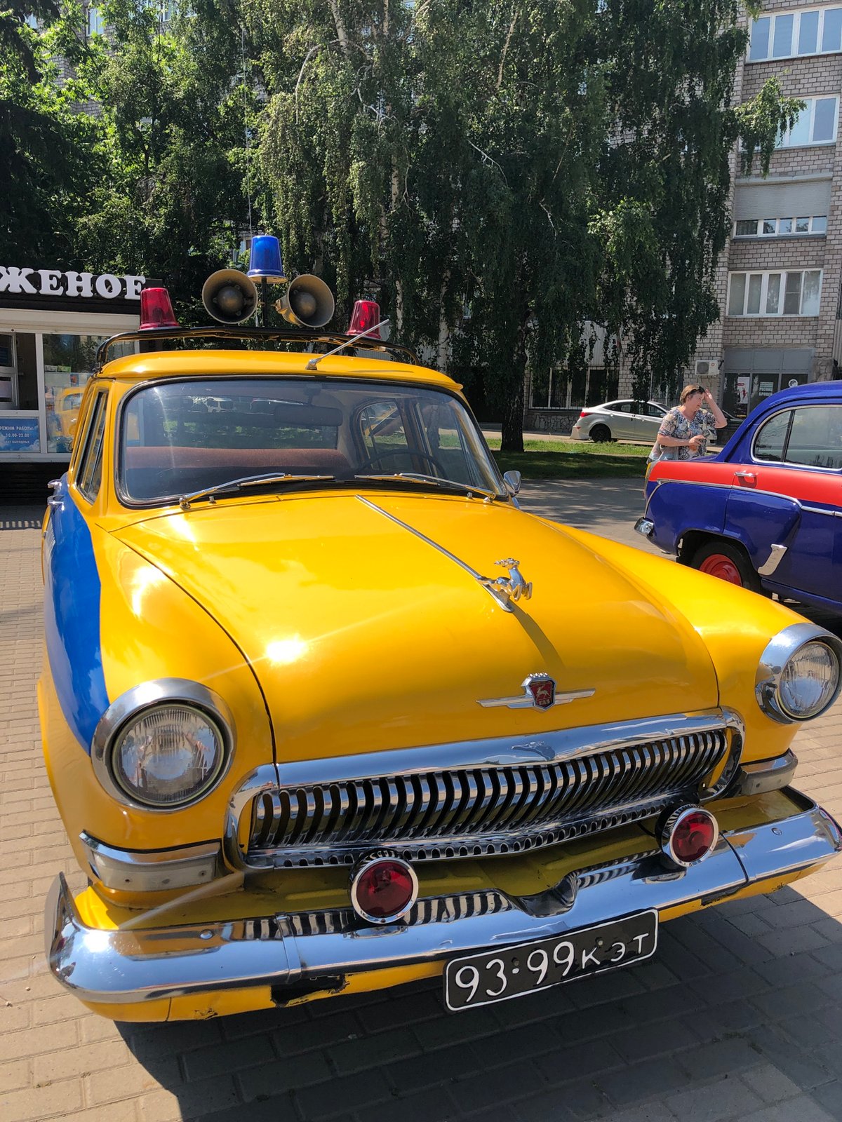 Classic GAZ-21 Volga on display in Krasnoyarsk