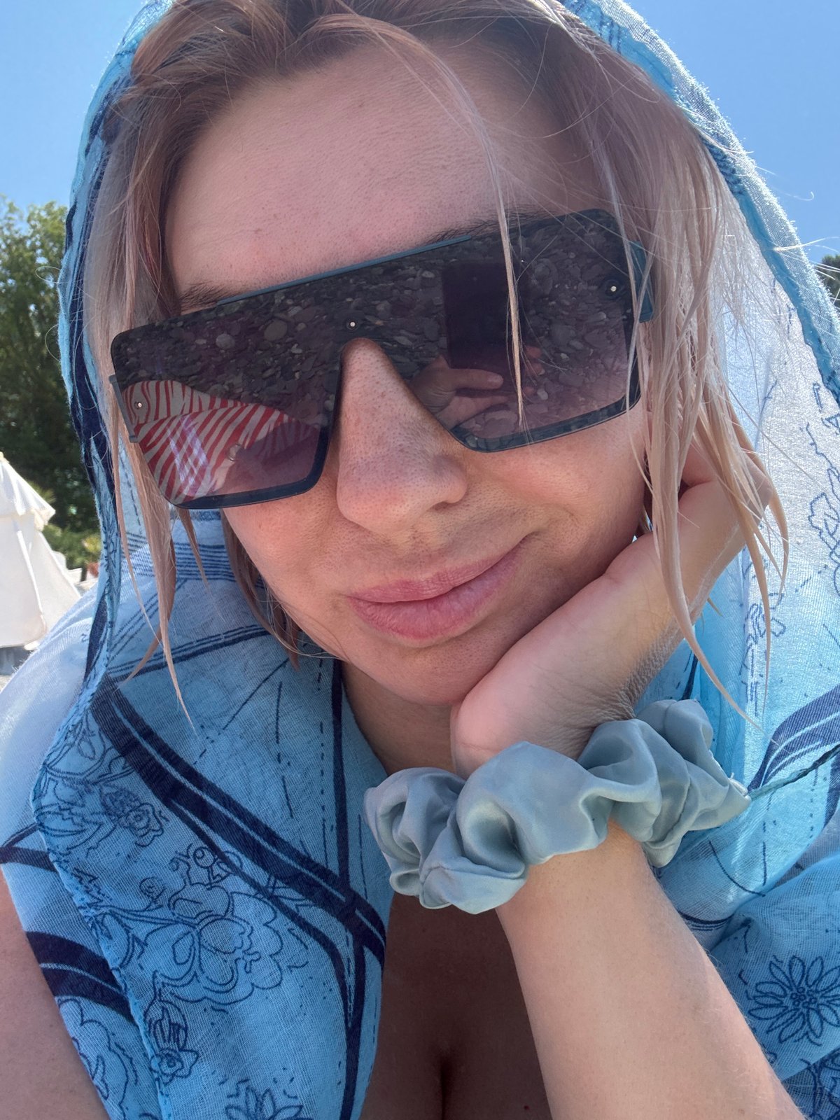 Lazy summer morning on Sochi's pebble beach