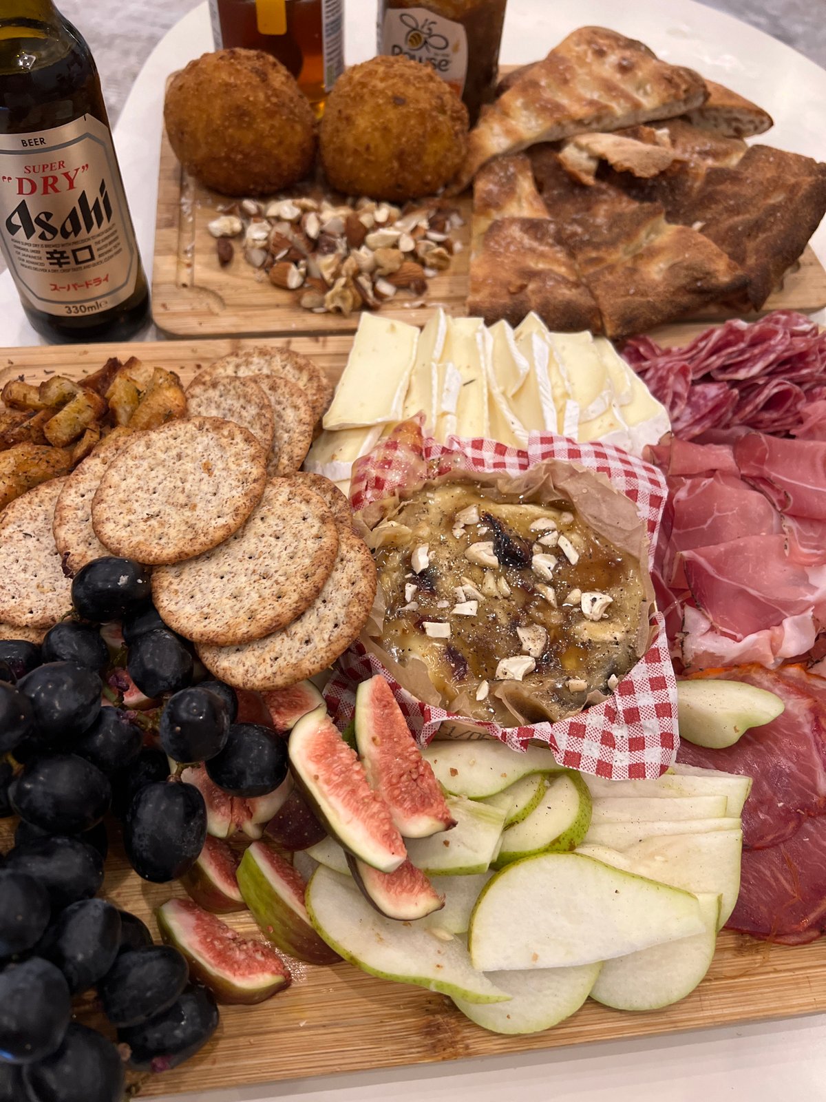 Charcuterie board spotted in London featuring bread and cured meats