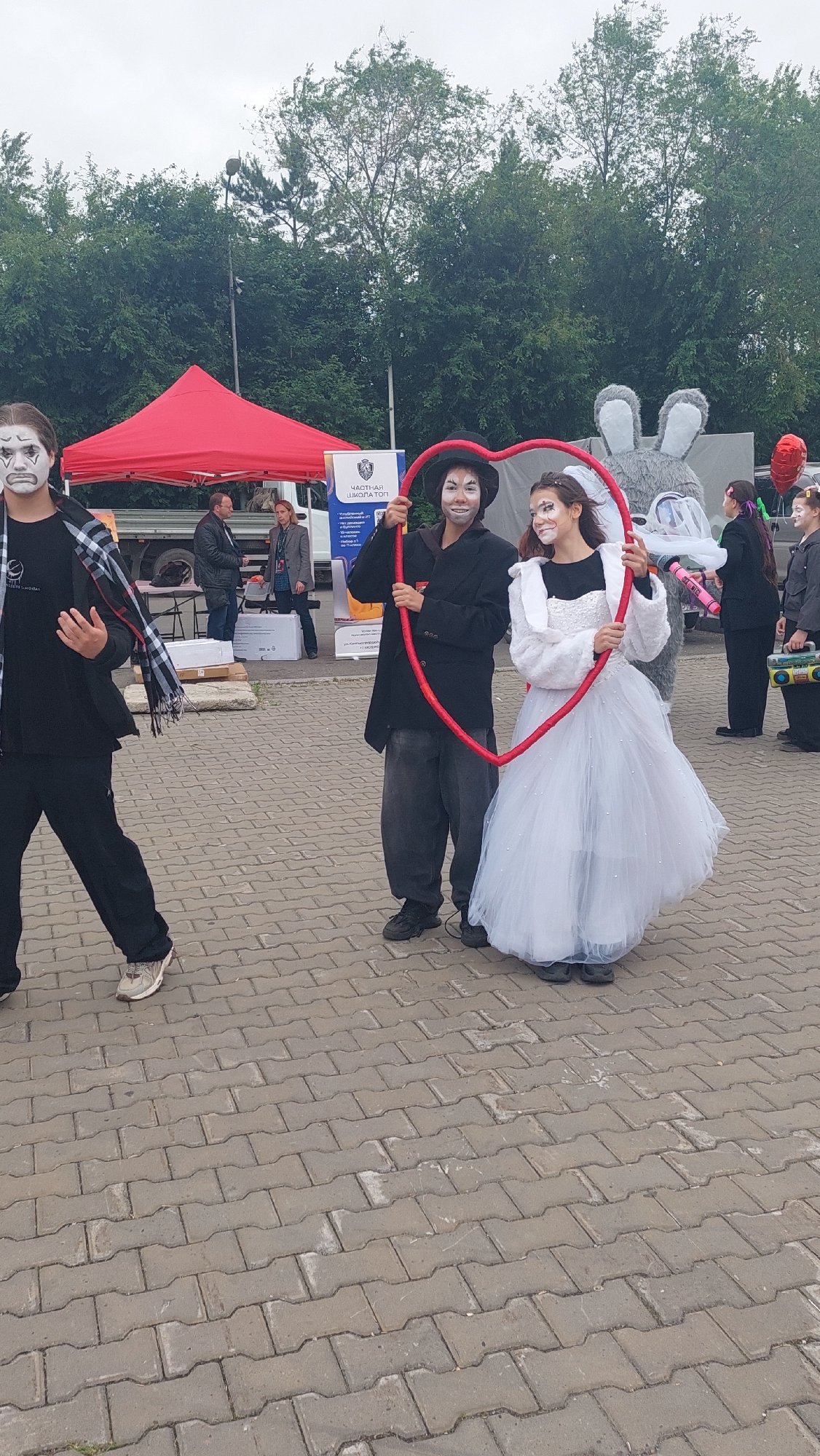Public festival with performances and market stalls in Komsomolsk-on-Amur