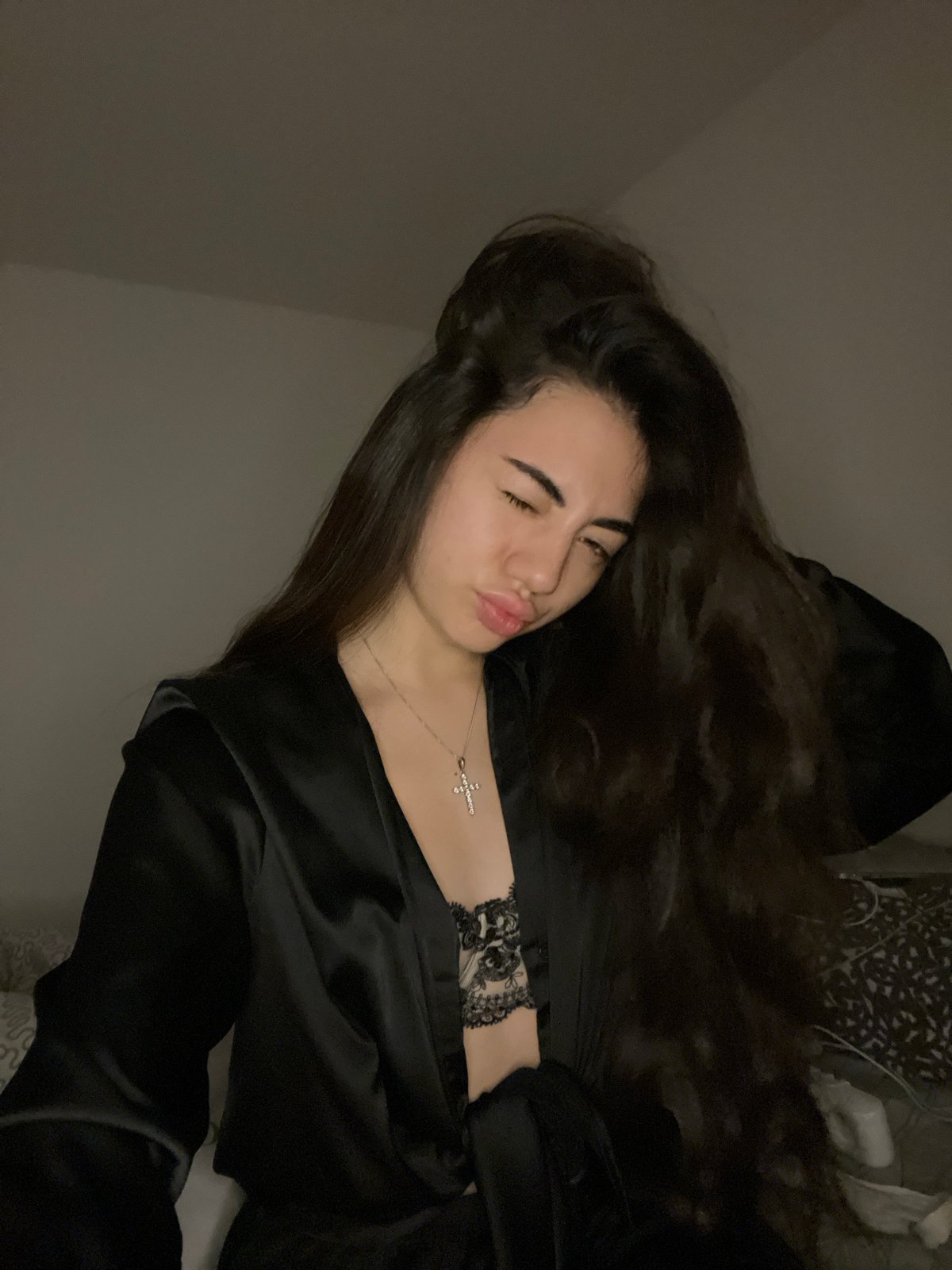 Late-night self-portrait series in a Chotěšov bedroom