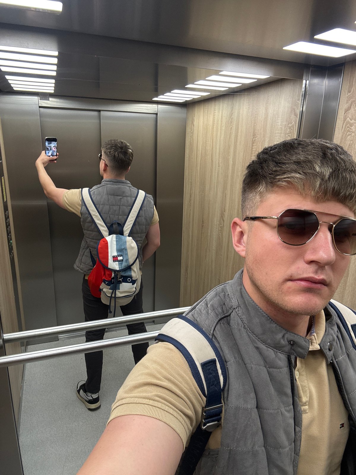 Tourist documents selfie session in Plovdiv elevator and streets
