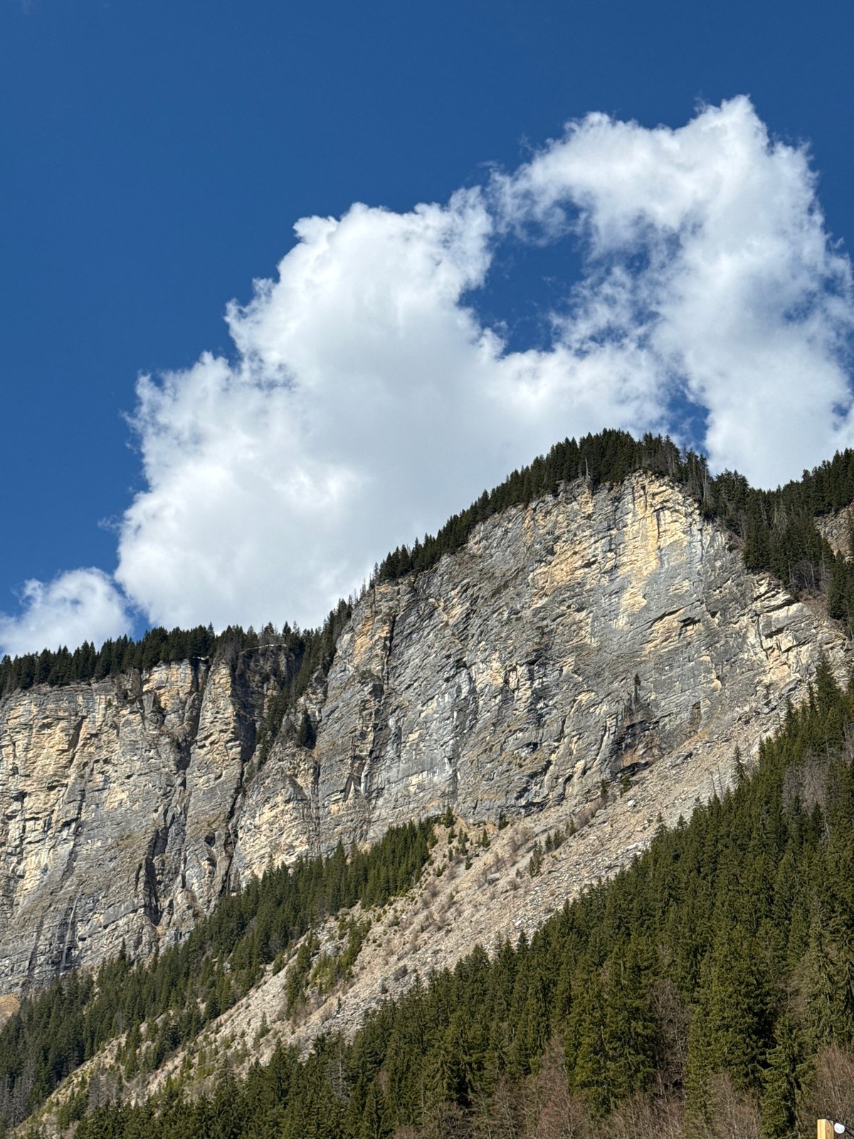 Rocky cliff formations observed in Avoriaz, France