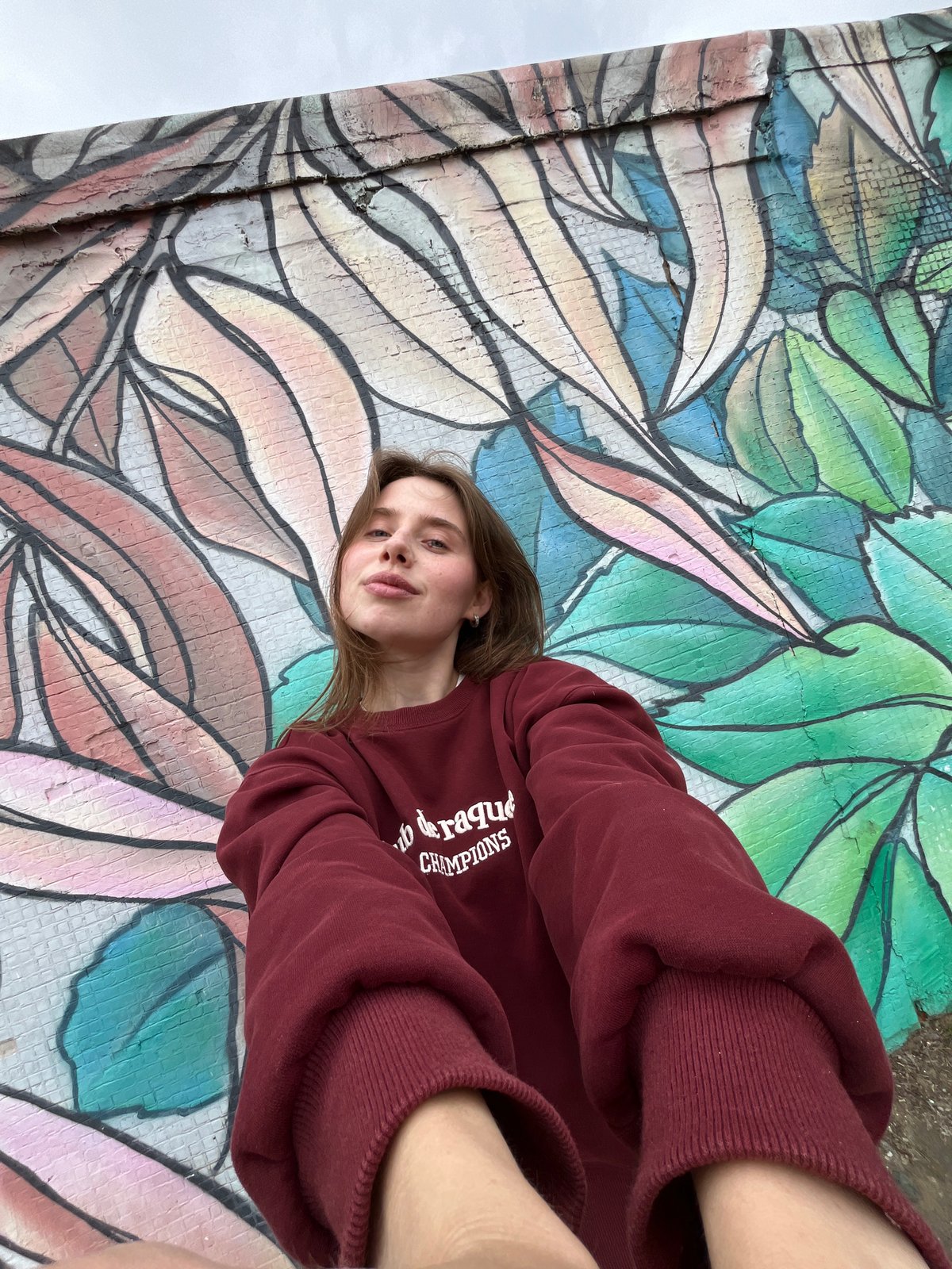 Selfie session at Chaikovsky's outdoor graffiti murals