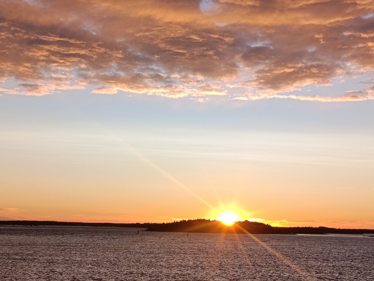 Midsummer sunset over the Baltic Sea, Jakobstad