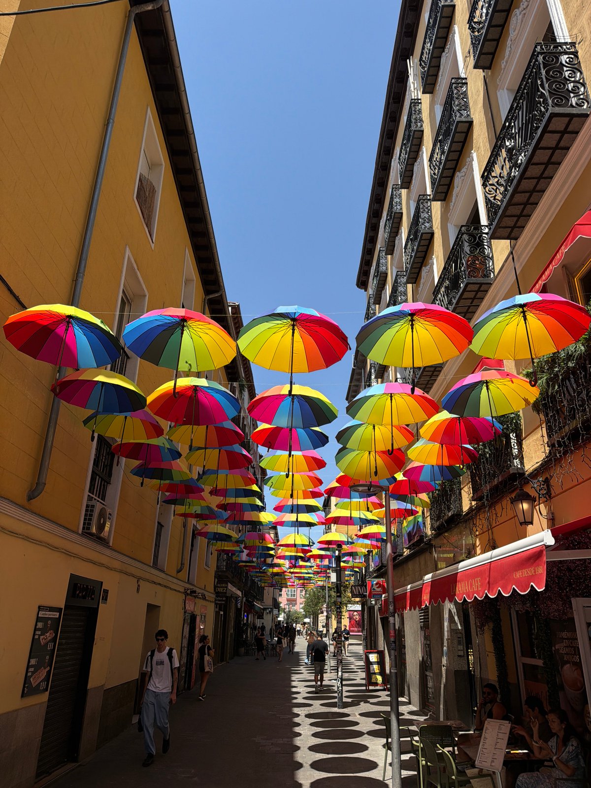 Madrid's umbrella street canopy in full color