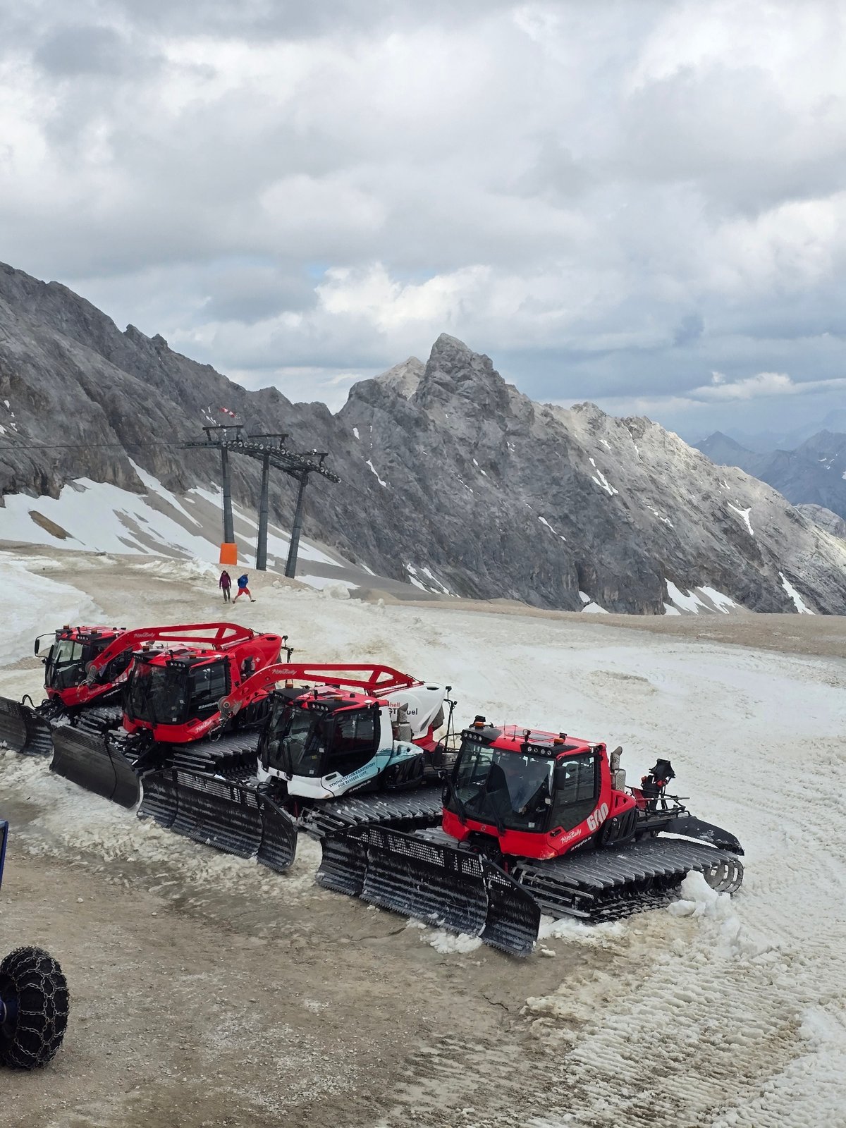 Up on the Zugspitze: summit views, snow groomers, and alpine terrain