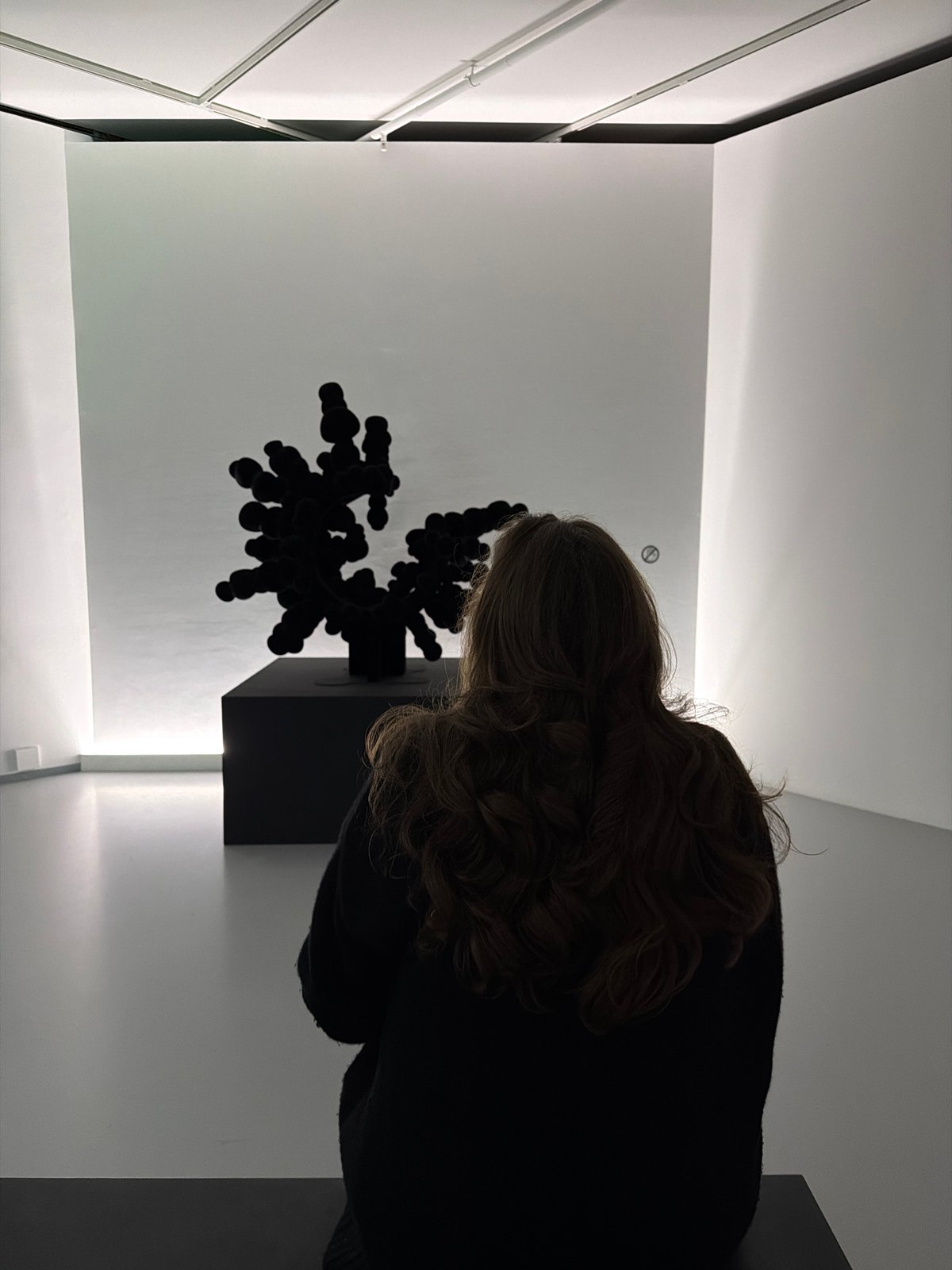 Visitors explore modern art museum in Moscow afternoon