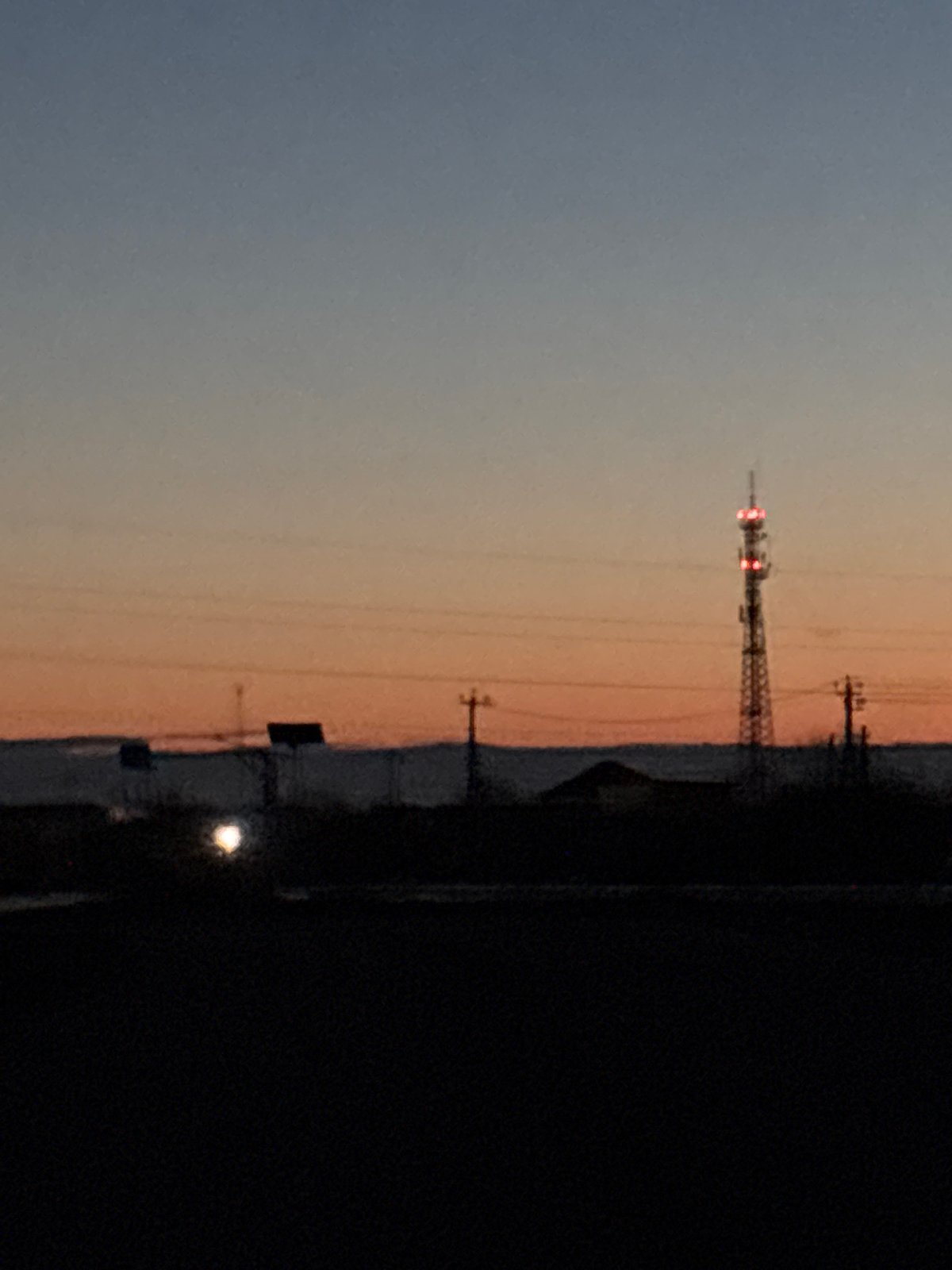 Nighttime rural scene captured in Prikamsky, Russia