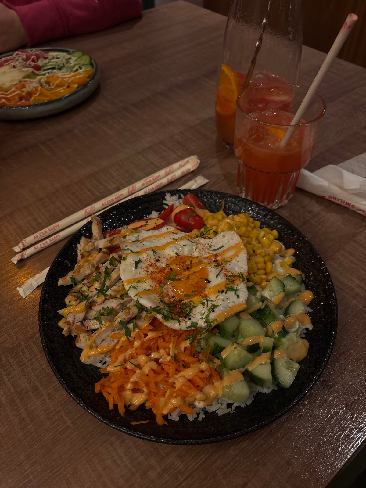 Dinner documented in Varna: rice bowl with vegetables