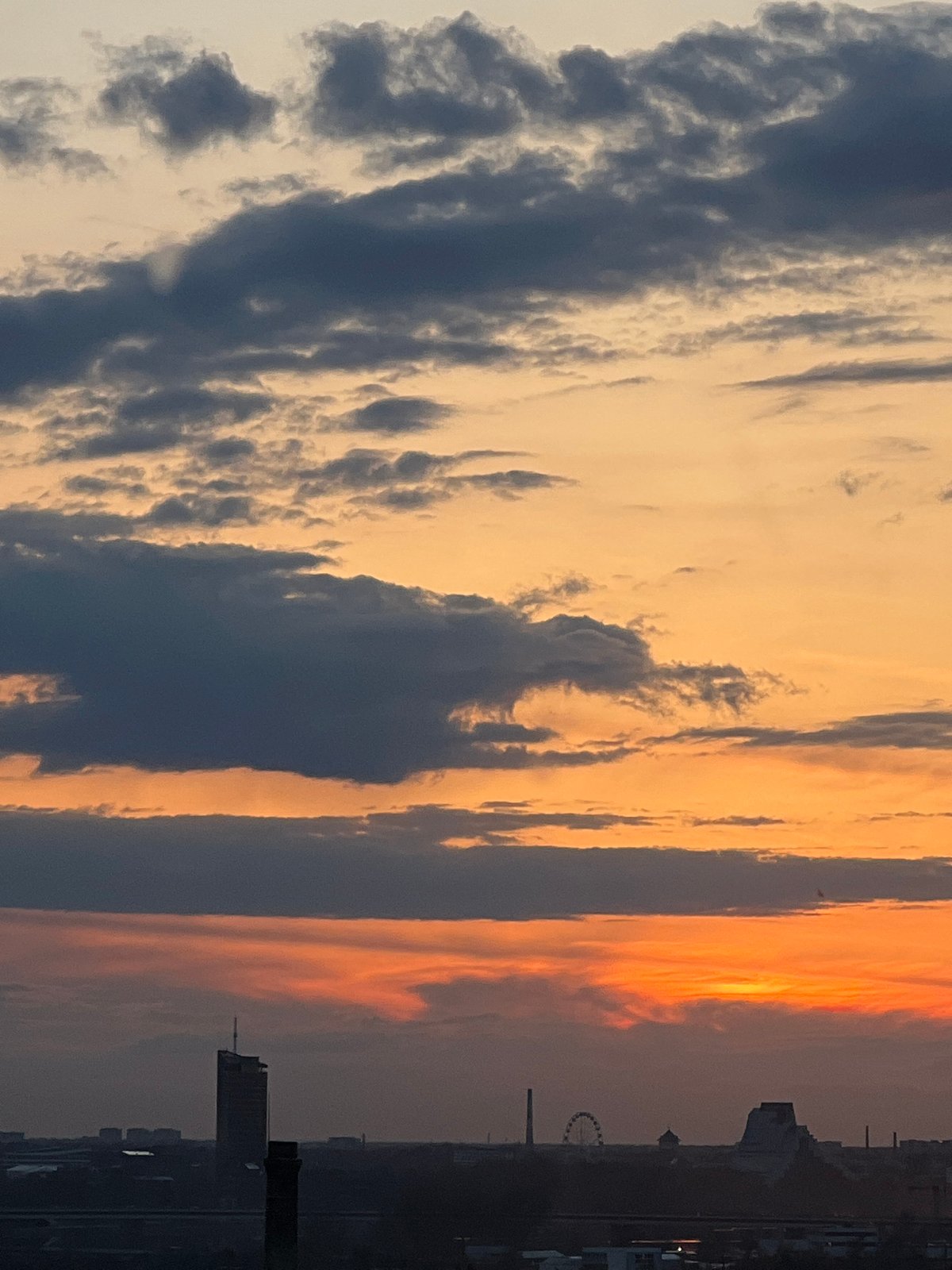 Dramatic sunset with storm clouds observed over Riga