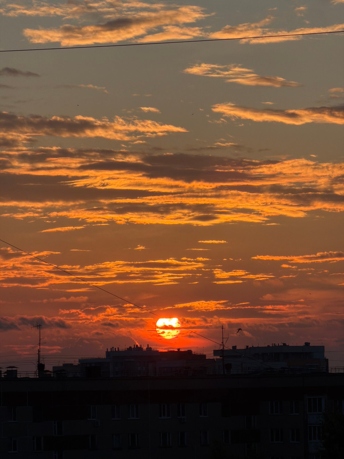 Sunset and urban development documented in Izhevsk, Russia