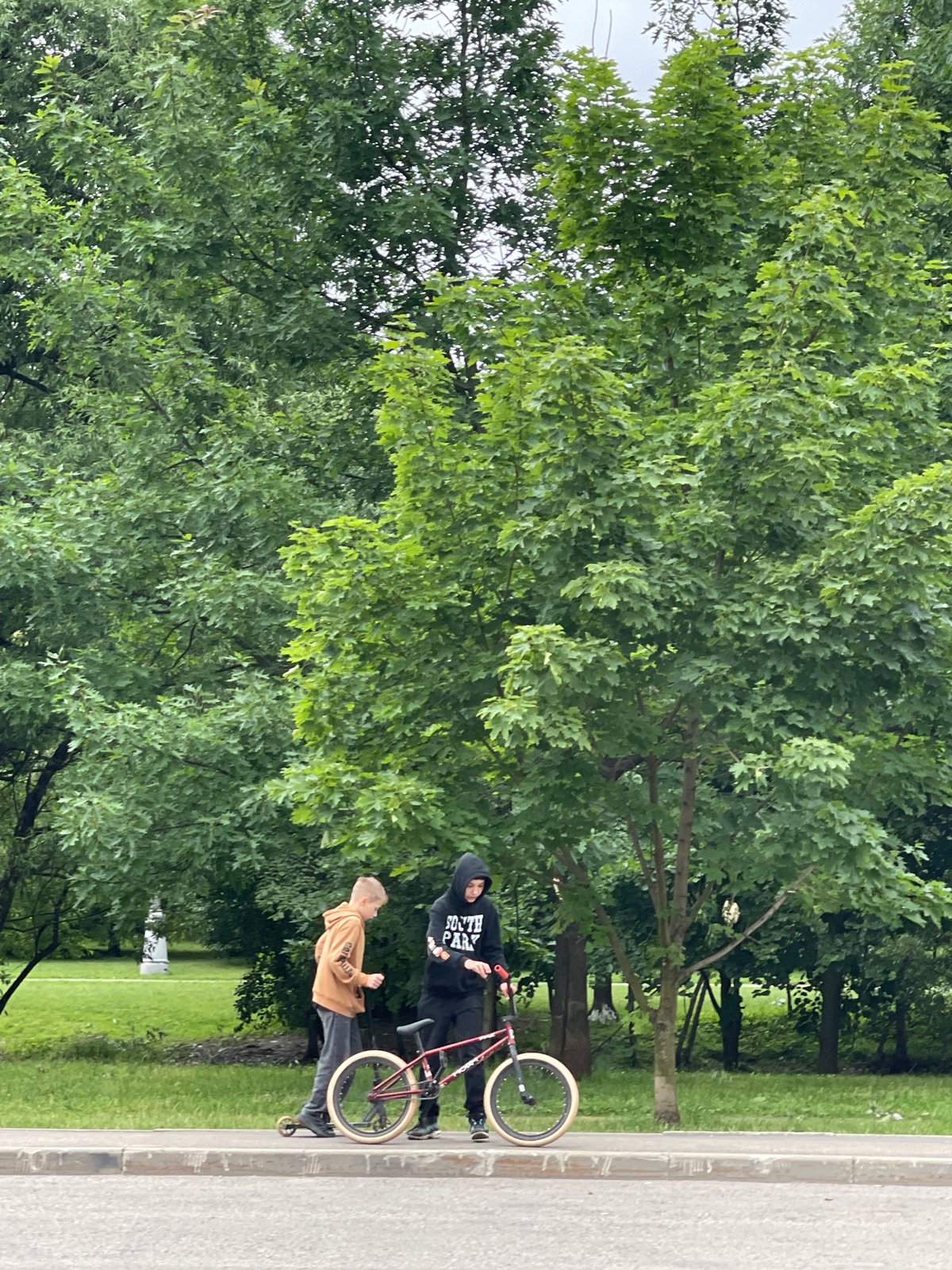 Moscow residential district on a grey June afternoon
