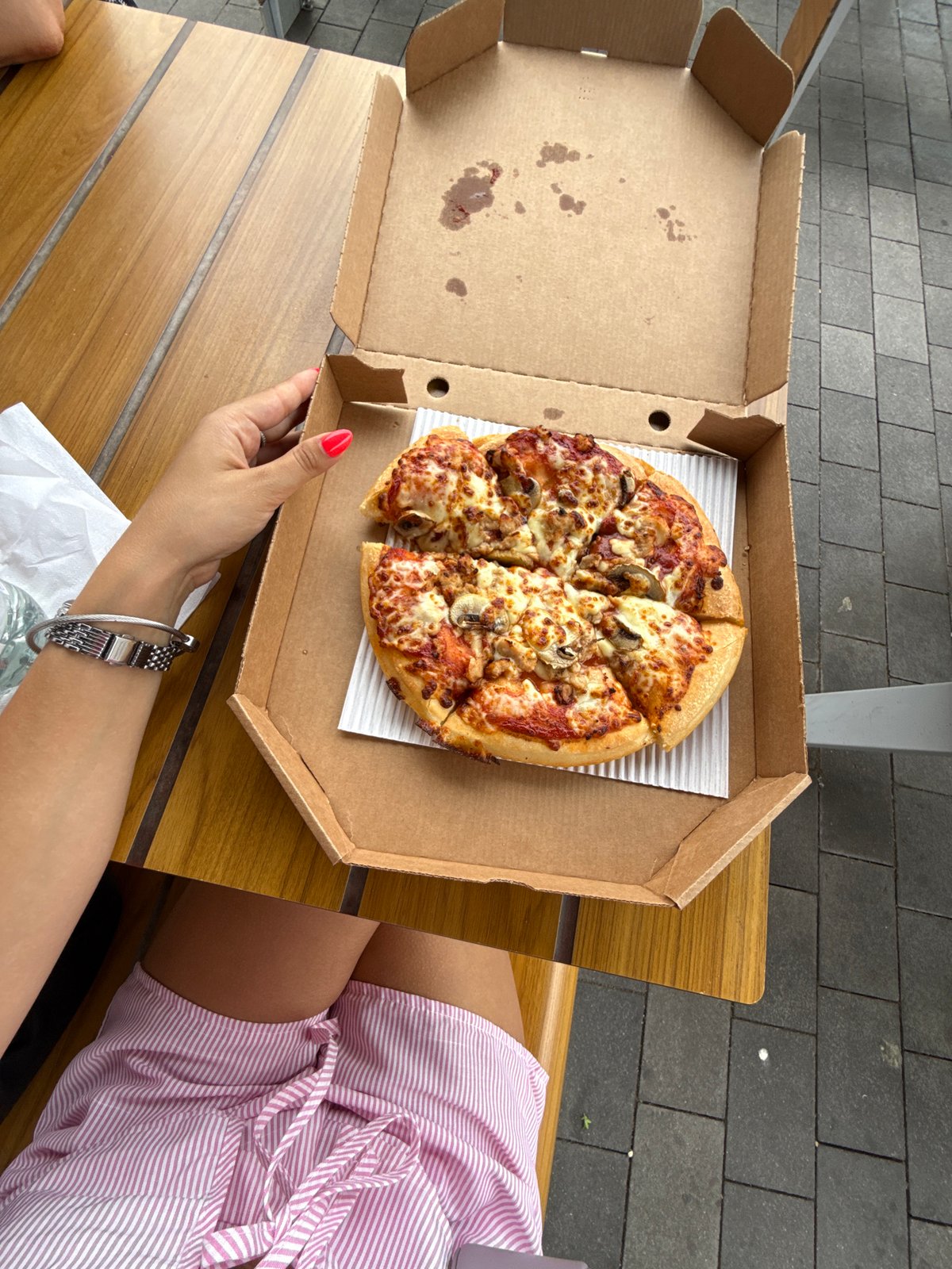 Halfway through a pizza in Frankfurt